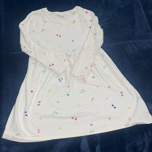 Old Navy, 6T, Long sleeve cotton dress. Multi colored hearts pattern.